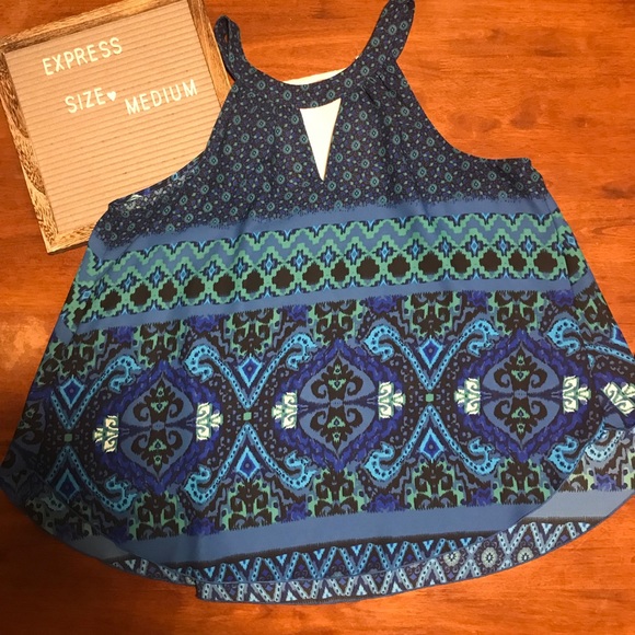 Express multicolor blue tank, like new! - Picture 3 of 4